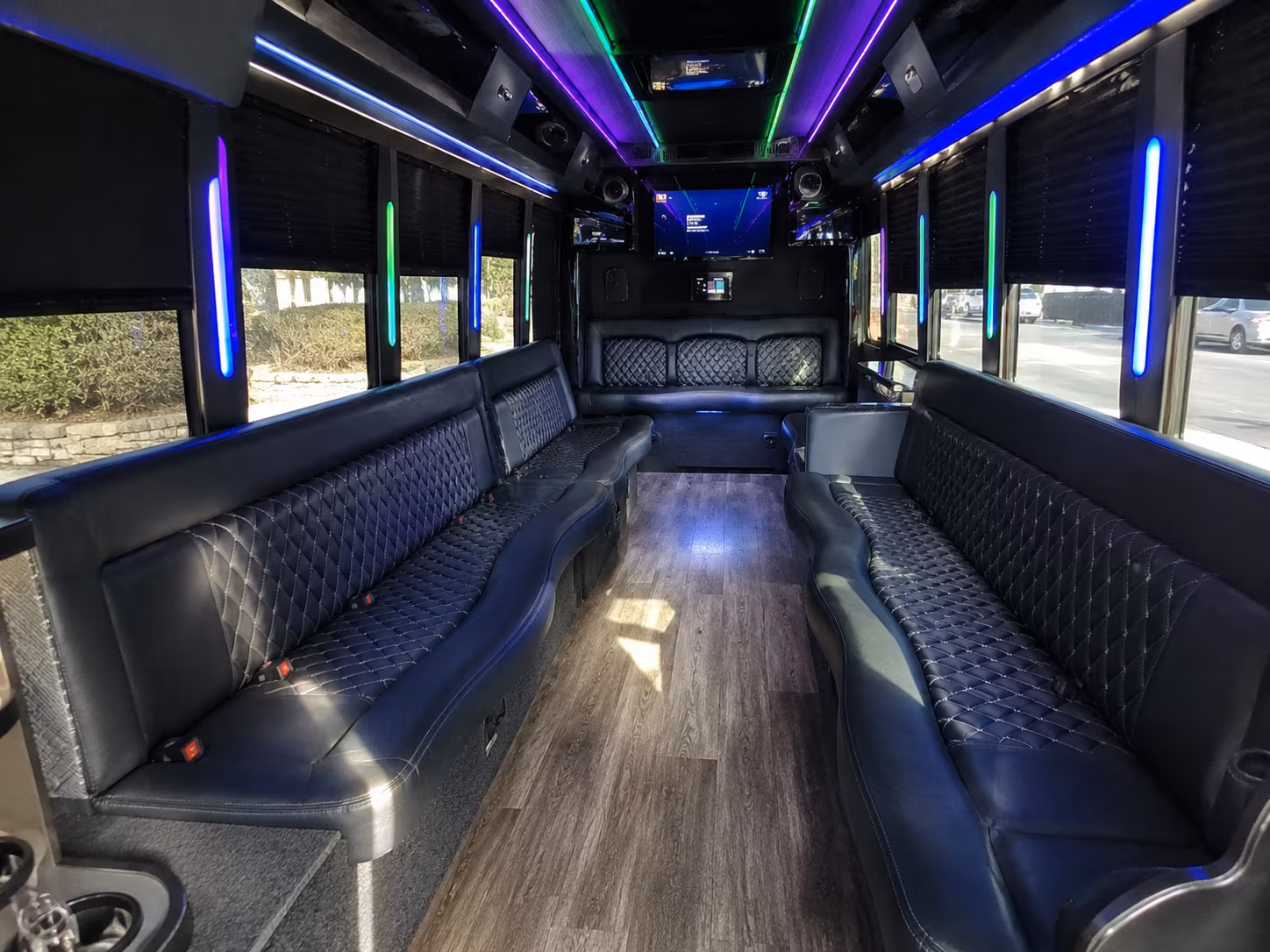 duluth 15 passenger party bus interior