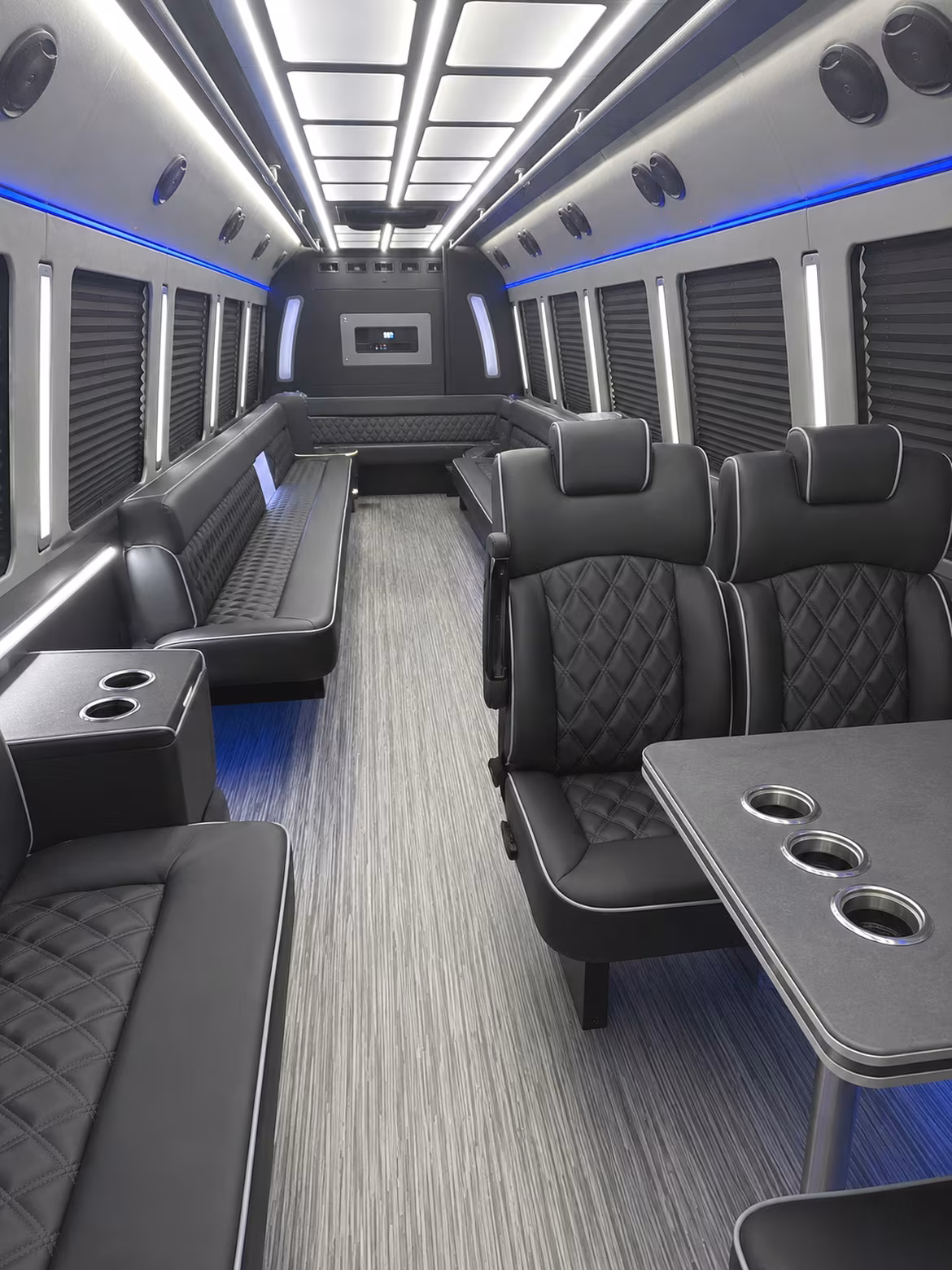 duluth 25 passenger party bus inside