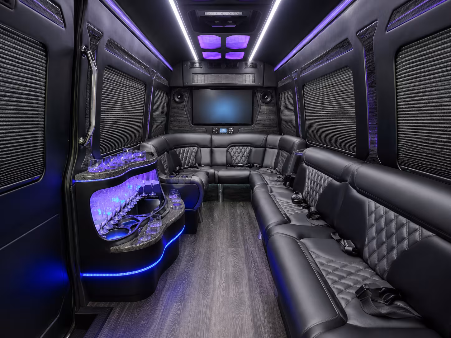 duluth 30 passenger party bus inside